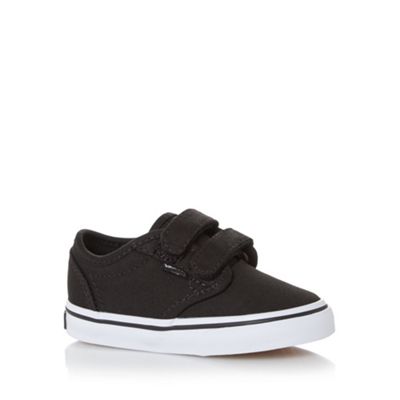 Boy's black two tab canvas trainers